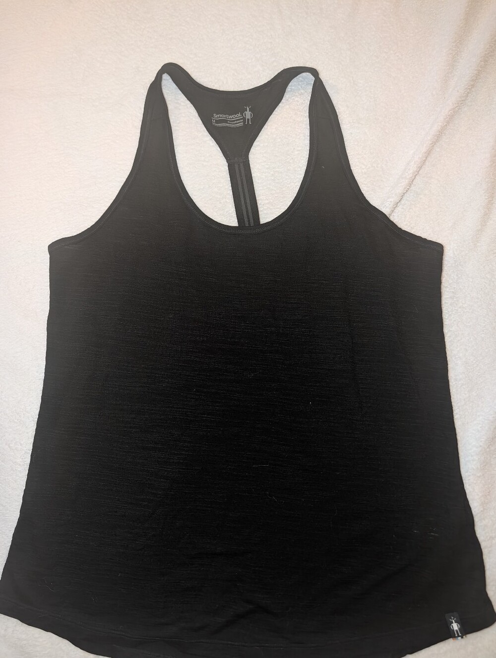 Smartwool Women’s Black Racerback Tank Top M Merino Wool Blend Summer Athliesure